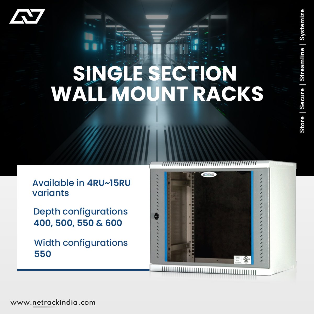NetrackPvtLtd's tweet image. The standard for racks configuration will be welded frame integrated with a side panel/ removable panel and a vented top cover with fan mounting provision, associated front glass door with lock &amp;amp; key and provision to mount racks on the wall.

#RackSolution #CustomizedRacks