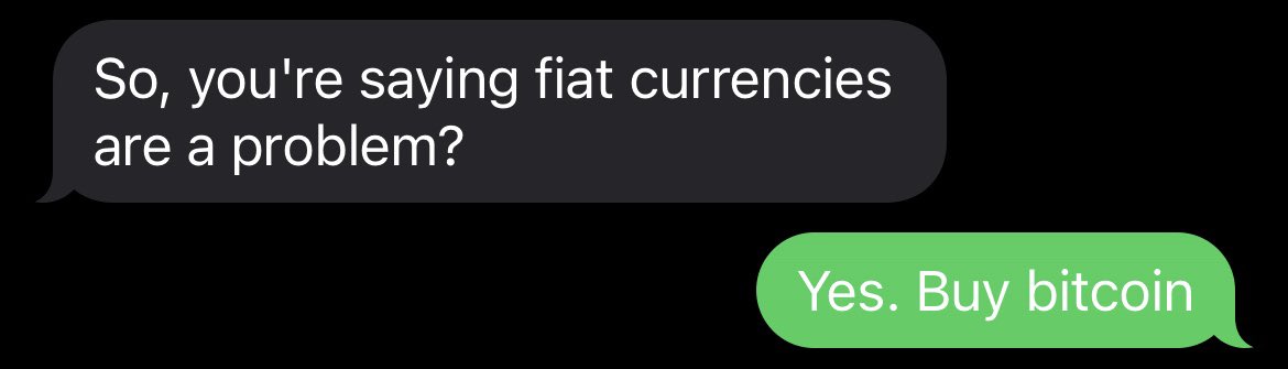 puppasaur's tweet photo. Convo with a friend last night. #buybitcoin https://t.co/z29bPJwy5F