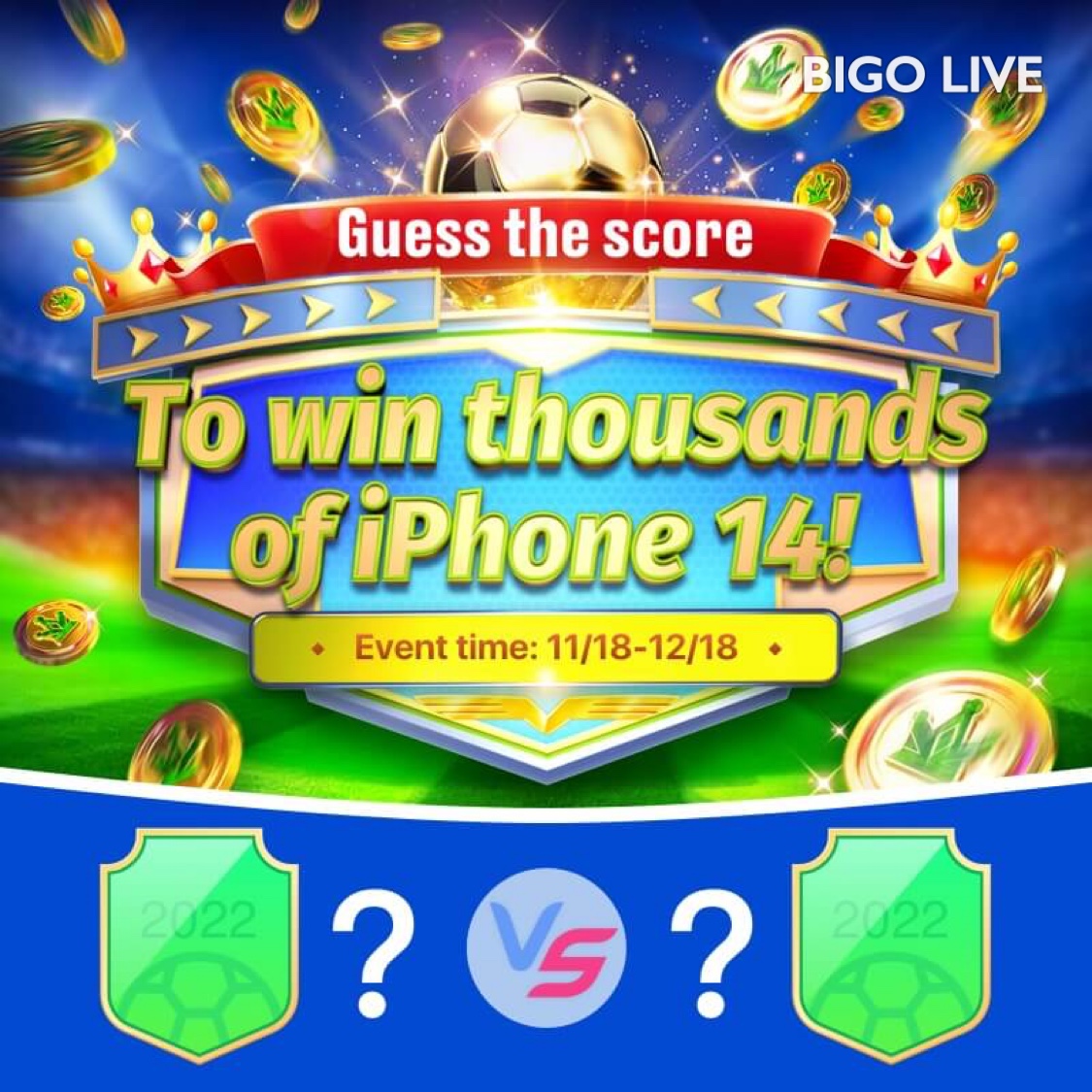 W杯開催期間にBIGOで点数を予測して招待タスクをクリアすると、iPhone14をゲットするチャンスです！さっそく参加しましょう＞＞
static-fed.bigolive.tv/live/pages/big…