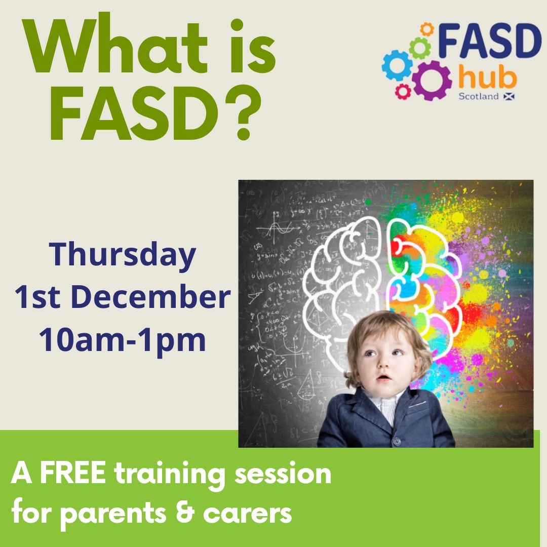 FasdhubScotland's tweet photo. Are you a parent/carer of a young person with FASD or a history of prenatal alcohol exposure? Looking for more info about FASD? Then JOIN US THIS THURSDAY -  Book NOW to avoid disappointment! ! https://t.co/wDskcE0Xyh  #FASDWorkingTogether #FASDHearMe https://t.co/XG2Cgubf77