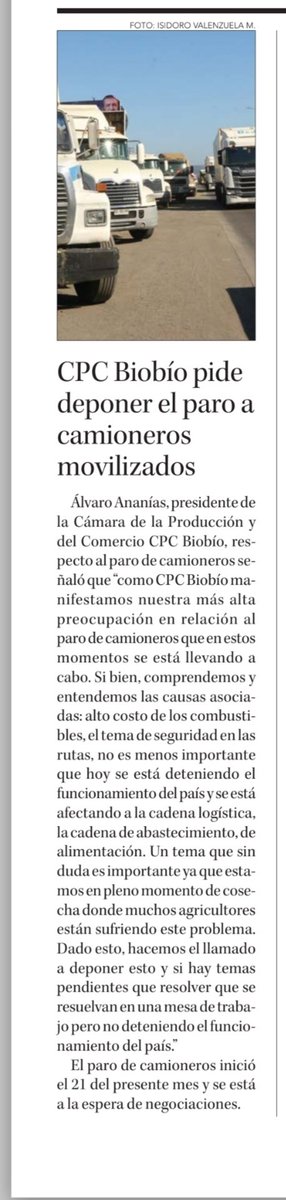 cpcbiobio's tweet photo. 📰 Durante el fin de semana la @cpcbiobio expresó su opinión en @elsurcl y @DiarioConce respecto a diversos temas que impactan en la economía regional y nacional. 

Revisa los detalles aquí 👇 https://t.co/U4wirDlqwZ