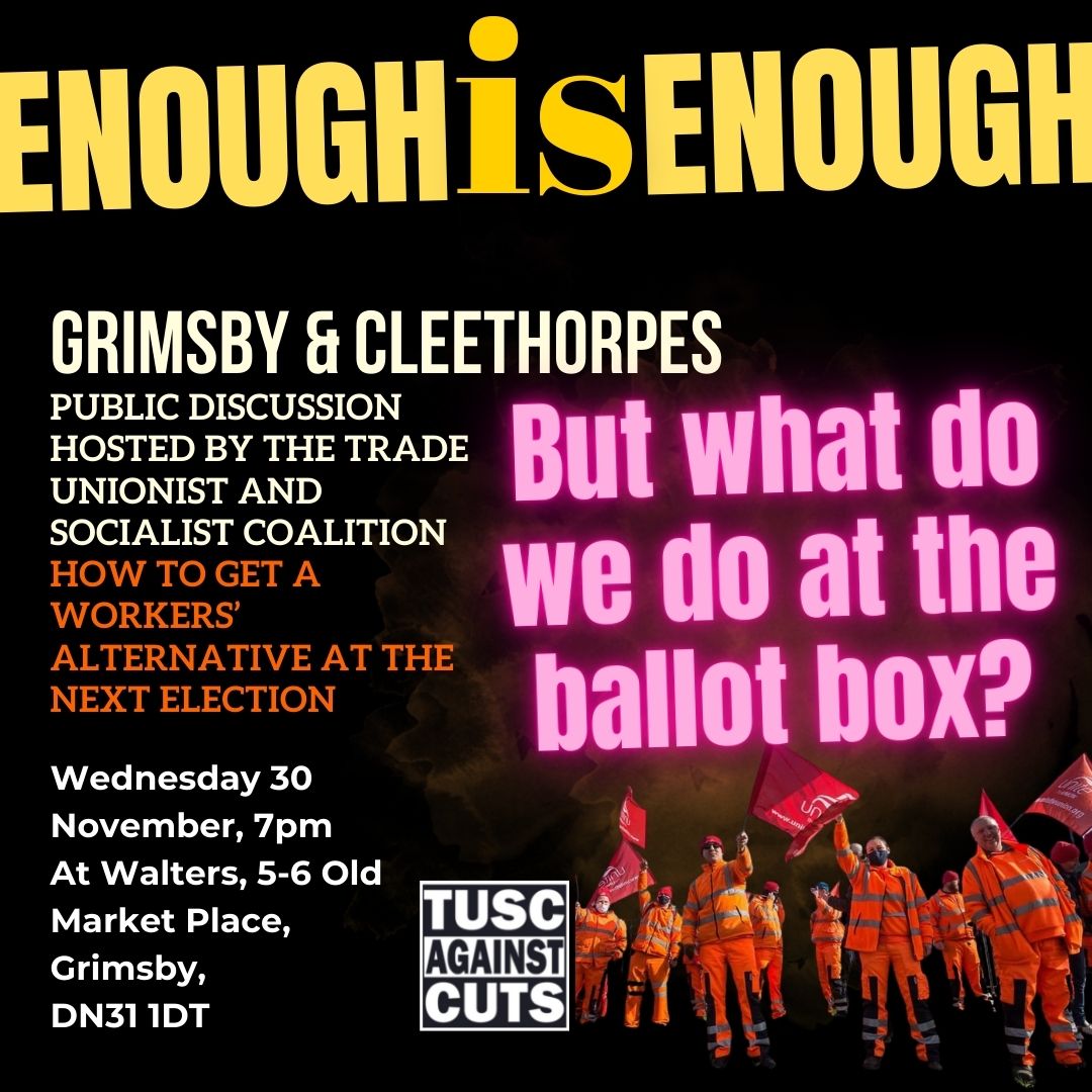 TUSCoalition's tweet photo. #TUSC Autumn Tour continues. 
Putting a socialist alternative at elections.
This week's meetings in #York, #Grimsby, #Bradford and #London
Details at https://t.co/X7MAzGUpv6
Get involved: https://t.co/q9SiRAY5Xt
Make a donation: https://t.co/ivIZDXedXL https://t.co/suRISqiRBd