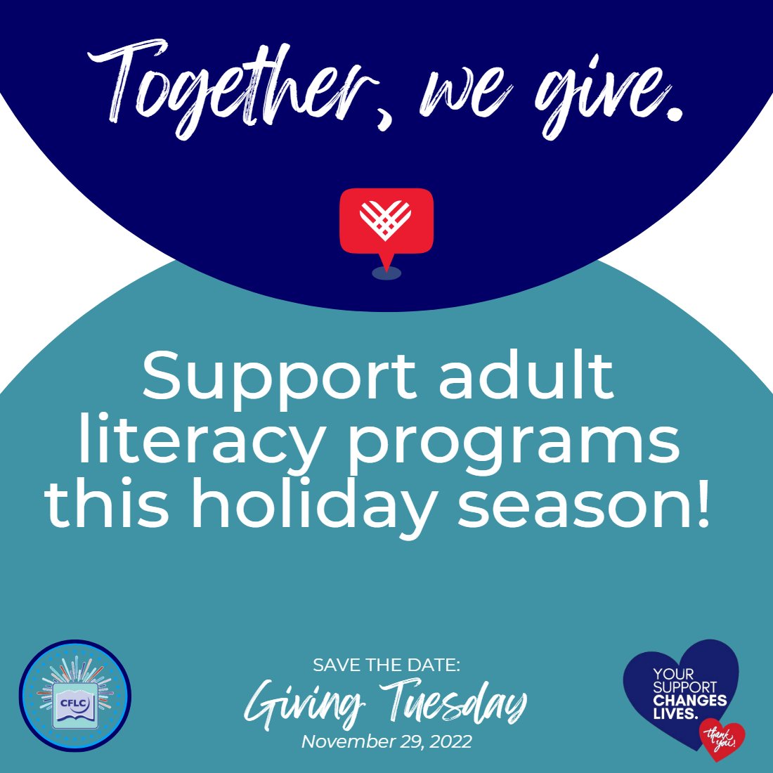 cfliteracy's tweet photo. There are many ways to make a personal and positive impact on our programs — financial contributions, donating books, investing your time — on Giving Tuesday and all year round. ❤️

Learn about the ways to invest in our mission:
https://t.co/oSs0puxTOK https://t.co/FOC2lzc8Mm