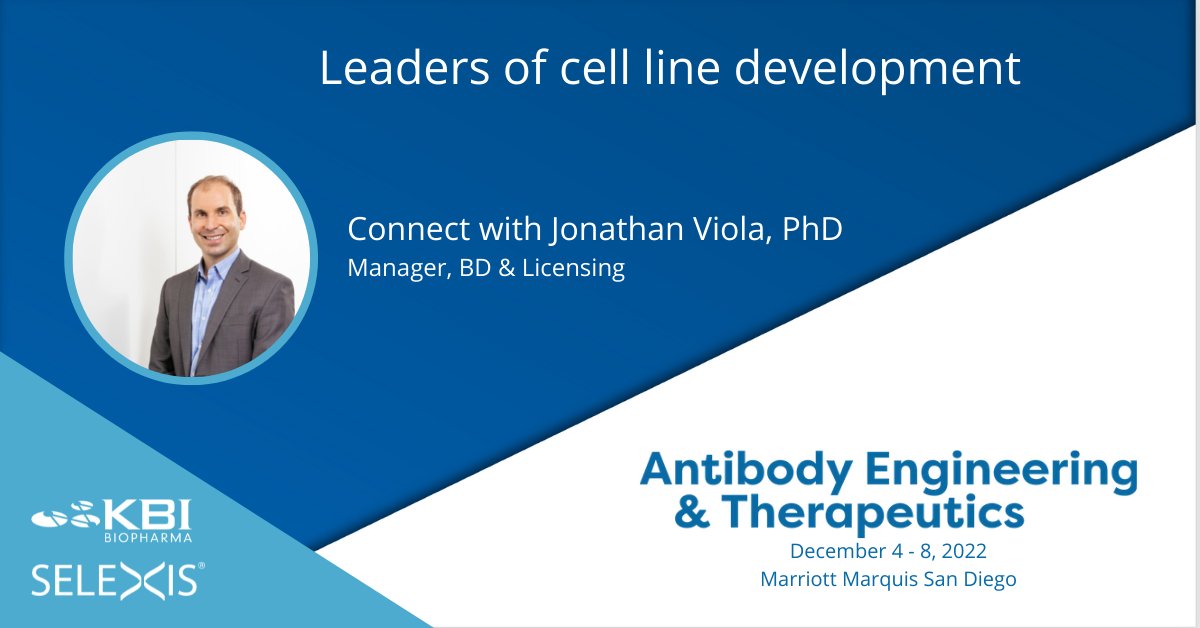 SelexisSA's tweet photo. Selexis will be at @AntibodyEngIC  next week. Be sure to schedule a meeting with Jonathan Viola to learn more about why Selexis is the leader in cell line development.
#CLD  #AntibodyEng

https://t.co/xLAoaM1eGU https://t.co/2u69Oa1oIY