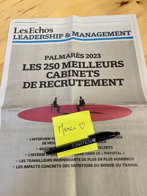 CabinetCARTESI0's tweet photo. CARTESIO est fier de figurer parmi les Meilleurs Cabinets de Recrutement dans le Palmarès @LesEchos 2023, en se distinguant dans la catégorie : Recrutement de managers et spécialistes. 🏆
#Palmarès #LesEchos #meilleurscabinetsderecrutement #Recrutement #CARTESIO #humanmatching https://t.co/t9kiDrBN1j