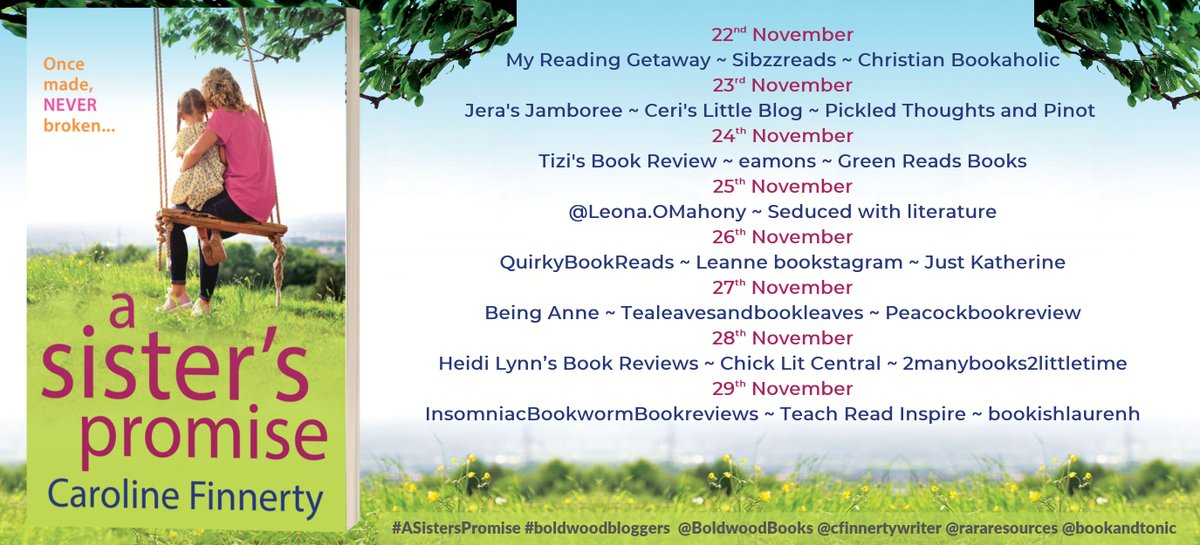 rararesources's tweet photo. 'It was a touching experience, and one I won’t forget.' says @SaraLeaSteven from @chicklitcentral about #ASistersPromise by @cfinnertywriter https://t.co/F1qYdYcrrV @BoldwoodBooks https://t.co/eyCLyAsH2a