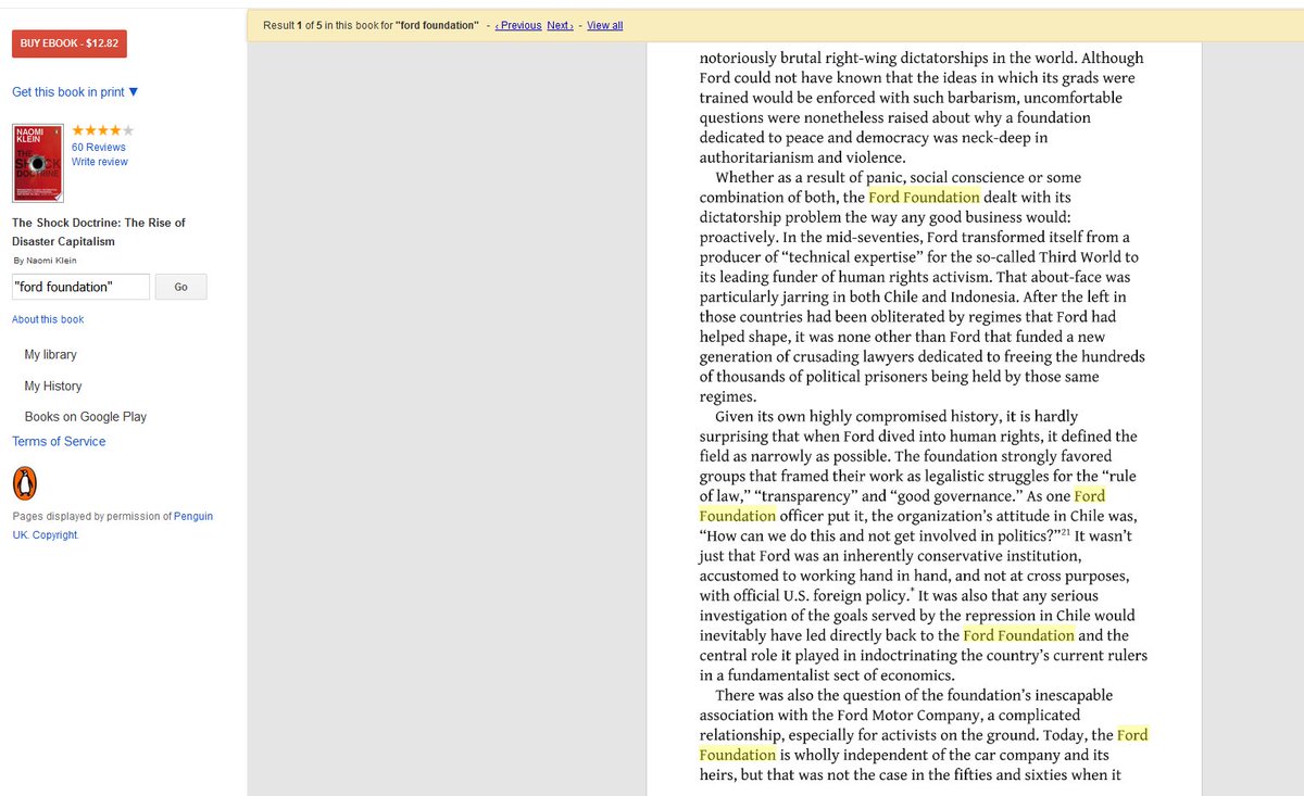 Ironically Naomi Klein correctly wrote back in 2007 about how CIA cutout the Ford Foundation helped...