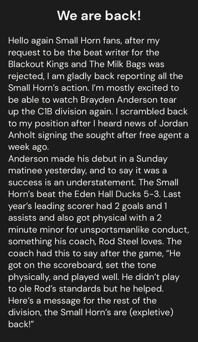We are back!!!
Yesterday’s game recap⬇️!!