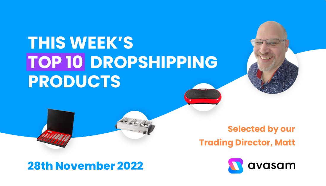 🎥 The Top 10 DropShipping products of the week video for week commencing 21/11/22 is now live! Click the link in description to view the products on the Avasam platform.  

avasam.social/3ANpOrd

#ecommerce #dropshipping #dropship