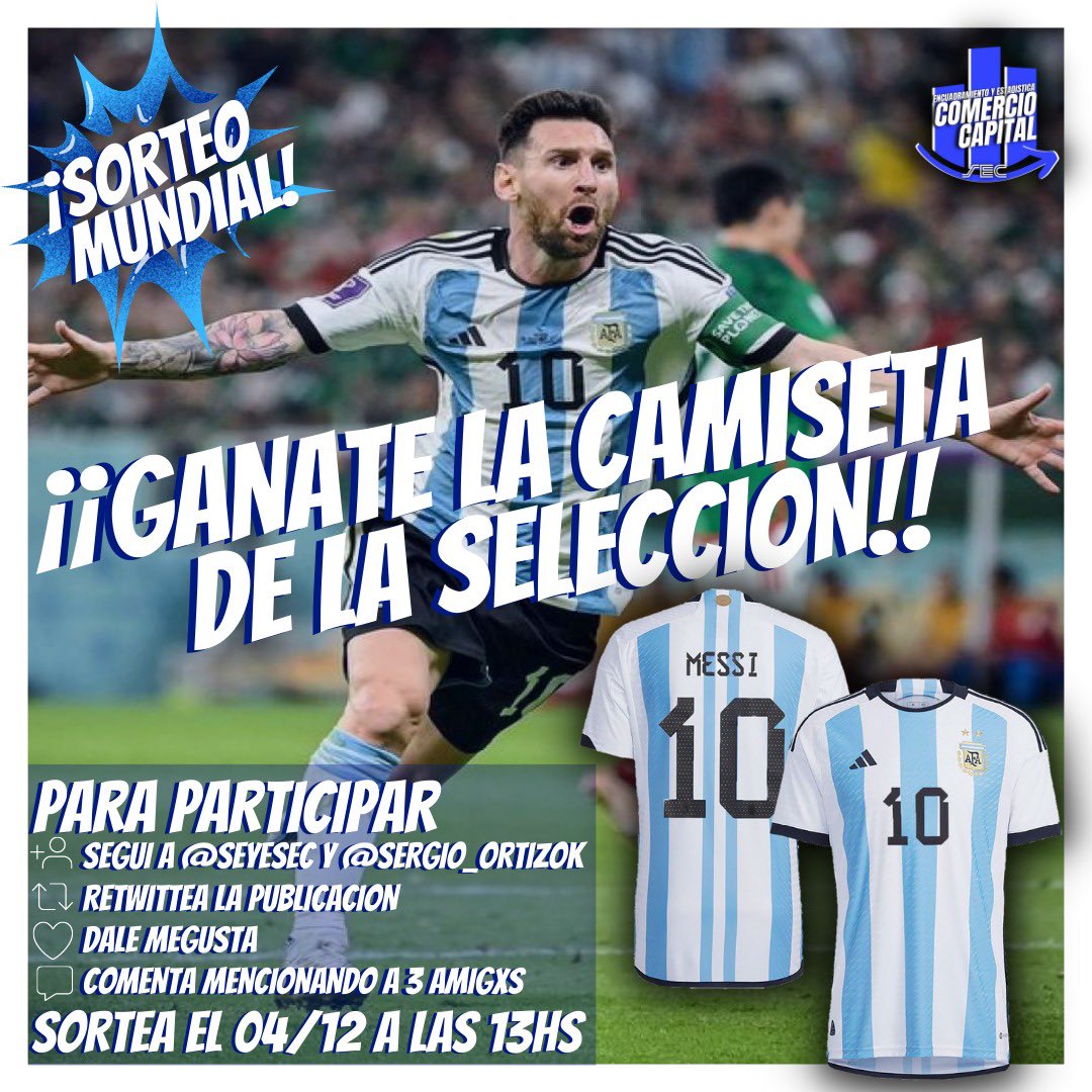 !!!🇦🇷Espectacular Sorteo 🇦🇷!!!

🗓 4 de Diciembre 
⏰ 13 hr 
📍 Sindicato Empleados y Empleadas de Comercio Capital Federal 

Copate 🏆 y seguinos en nuestras redes sociales 📲 📲📲

<a href="/Sergio_OrtizOk/">Sergio Ortiz</a> ⚽️
