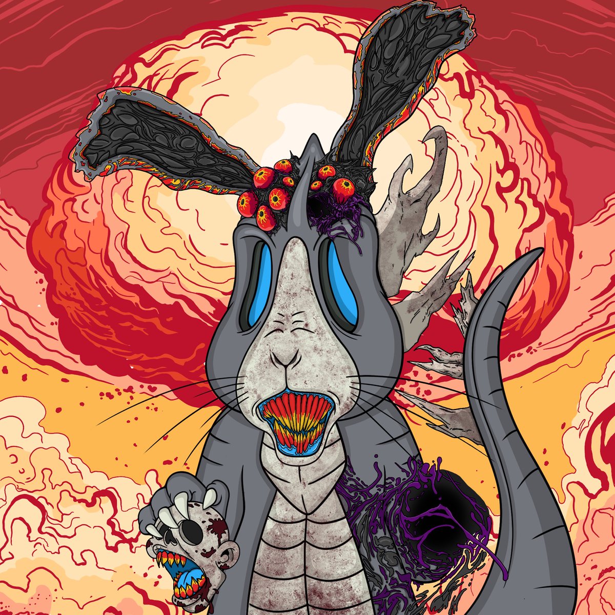 A relentless monster reigning in Solderland... 🧪 #MutantBunnies