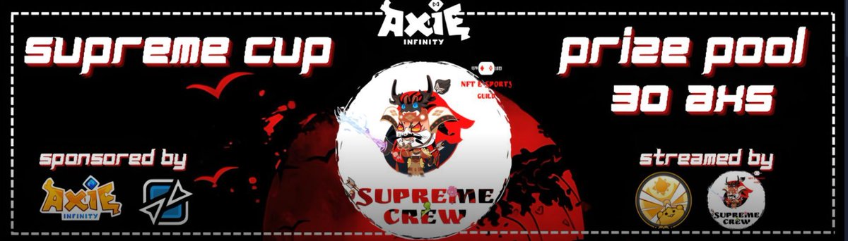 ¡ESTAMOS EN DIRECTO CON LA @SupremeCrewG CUP! 🏆 🎮 128 Jugadores ⚔️ Con @MadaraaLee , @Fractalbreakz y @AxieRaptor 📹 twitch.tv/virtuaacademy @CommunityGaming @AxieInfinity @AxieInfinity_ES @CGaming_LatAm @EsportsAxie #AxieOrigins #AxieInfinity #Tournament #eSports