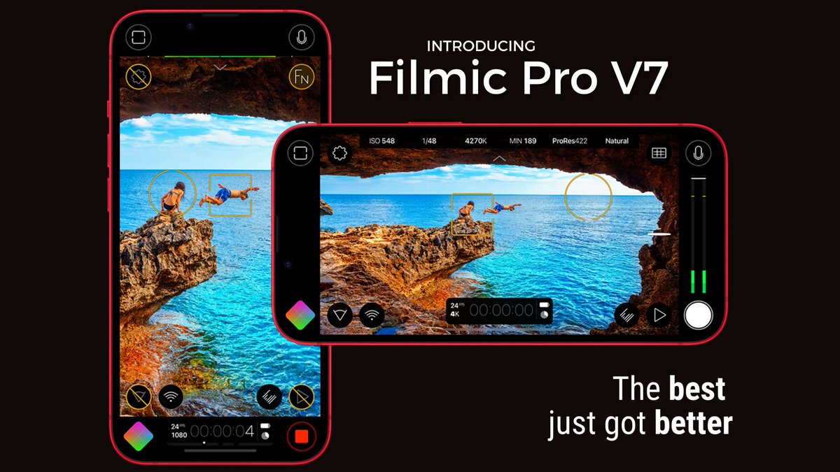 Filmic Pro v7.0 is here!

Redesigned from the ground up, #FilmicPro v7 provides content creators with the most powerful and intuitive cinema camera experience available! 

Learn more about v7 here: filmicpro.com

Watch our quick start guide here: youtu.be/MRi6SWYNK_k