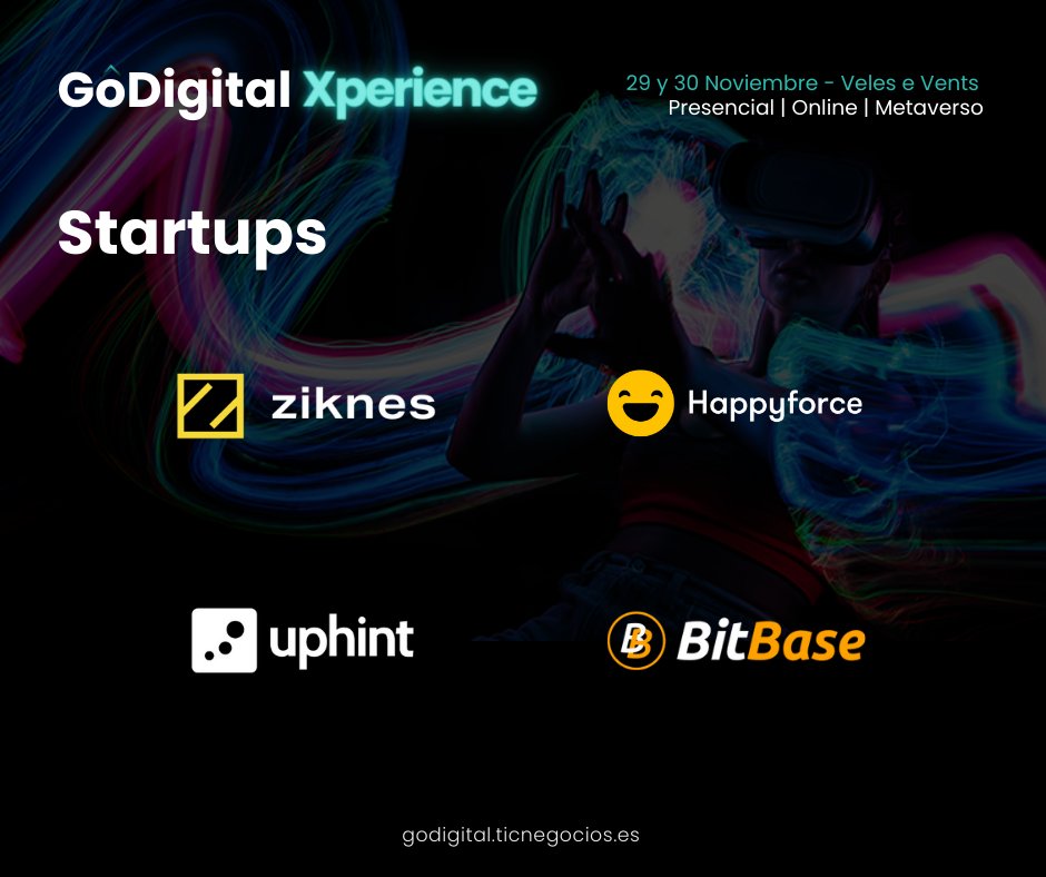 TICnegociosVLC's tweet photo. Corner temático | #Startups 🚀

#Criptomonedas, #Impresión3D, #Automatización, #Talento, #RRHH... 

Ponte al día en las últimas tendencias tecnológicas con las startups más 🔝 que nos acompañarán en #GoDigitalXperience.

¡Nos vemos mañana! 😈
➡️ https://t.co/mYBDkqwITR ⬅️ https://t.co/qJem7pdiet