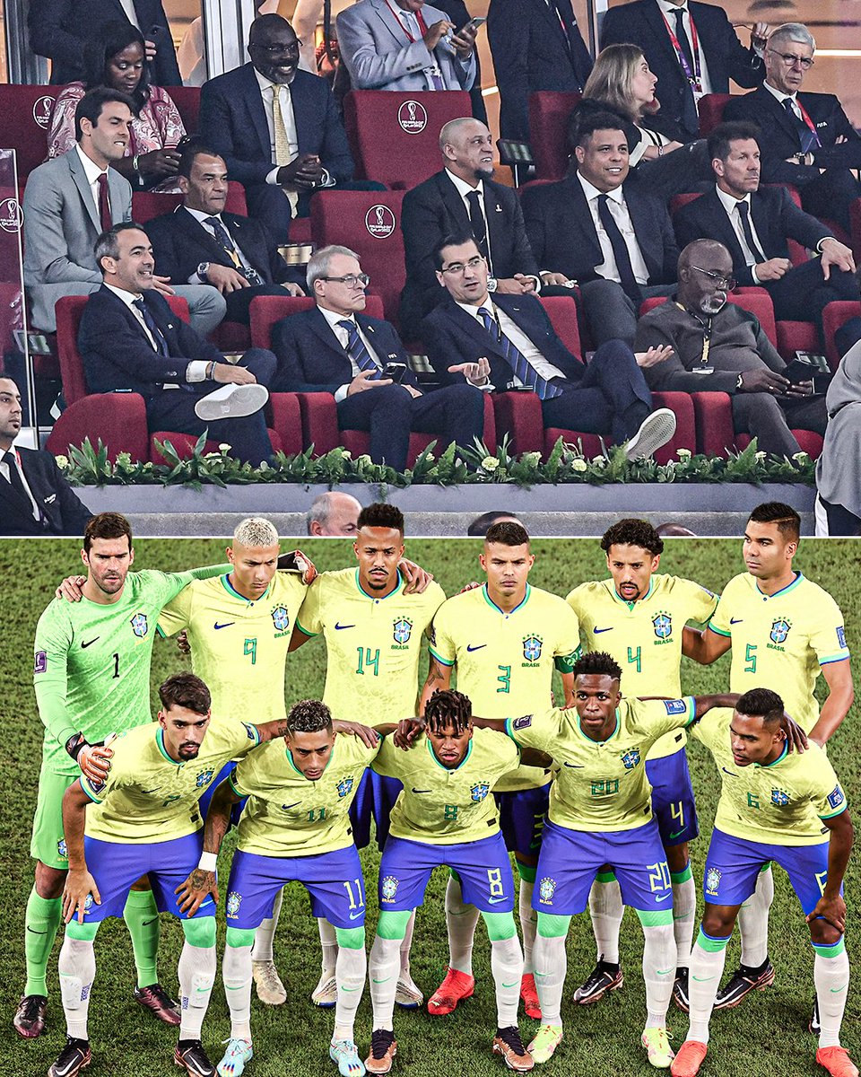 Football royalty was in attendance to watch Brazil. How many legends can you name? 👀