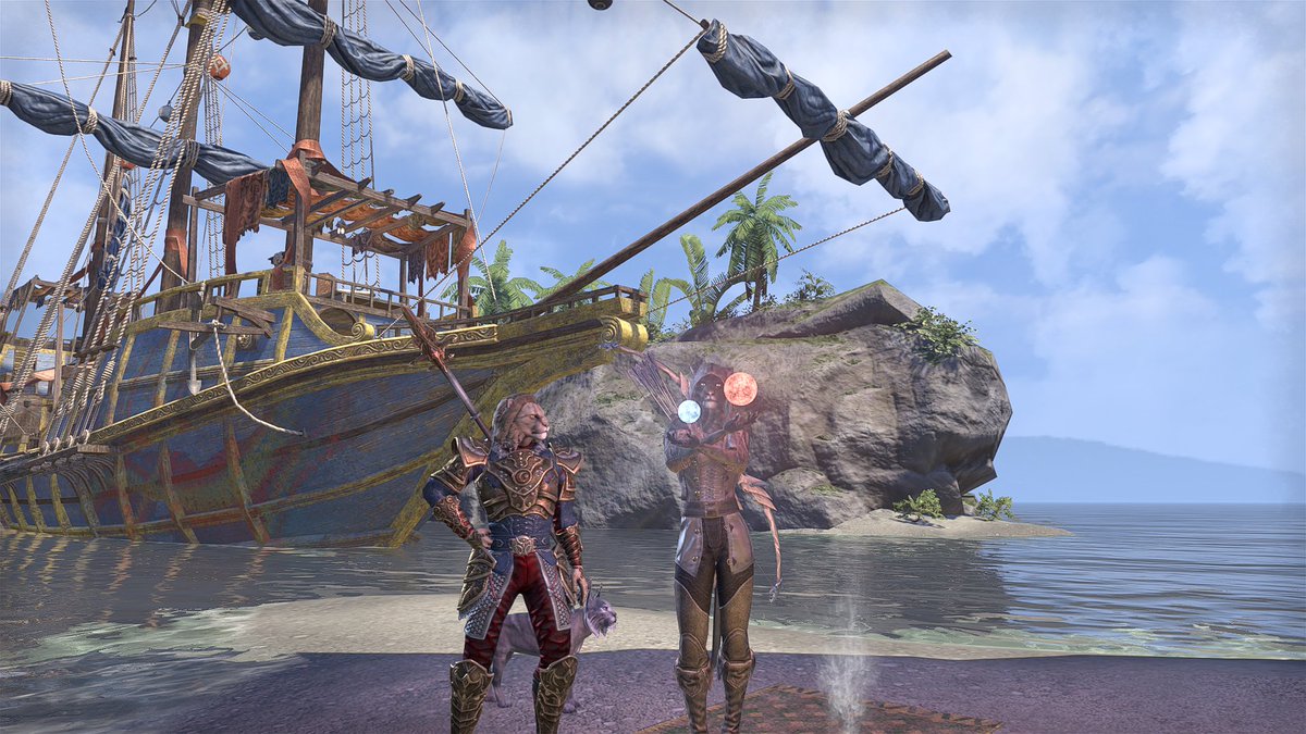 J_aesperHelps's tweet photo. After seeing the island of Dragonhold rise into the sky, Queen Khamira tapped into the memories of her ancestor to reveal a path to the ancient ruins controlled by Kaalgrontiid. It seems J'aesper must re-enter the caves of the Moonlit Cove #ESO #ESORPG #ElderScrolls #JaesperHelps https://t.co/TUbxf2wzYJ