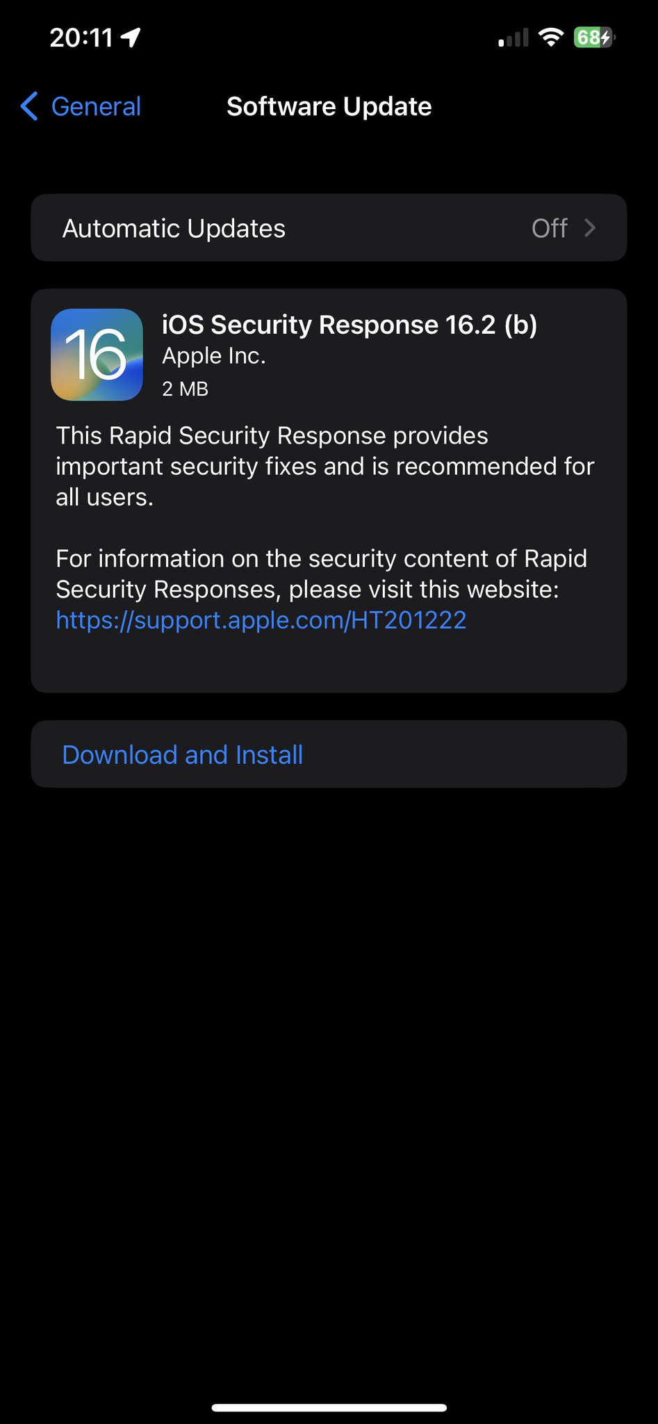 Isoftware updates on twitter ios security response 16 2 b