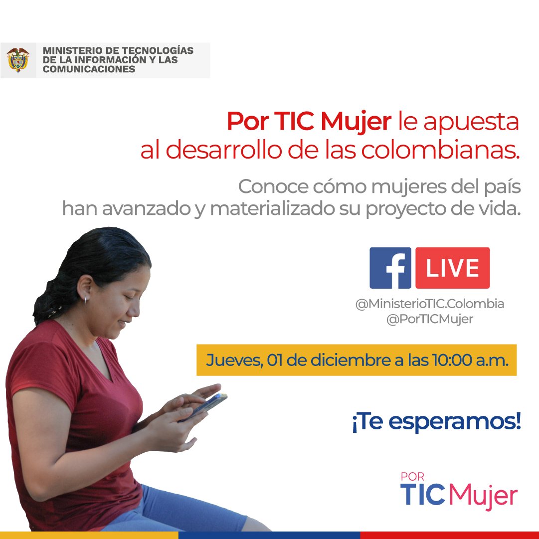 CiuDigital's tweet photo. Mujer rural: ¡Eres nuestra invitada especial en el II #EncuentroPorTICMujer!
Queremos escuchar tu experiencia y conocer de cerca cómo el empoderamiento digital contribuye al cierre de la brecha digital en tu territorio.
 
🗓️ 1° de diciembre
Regístrate👉 https://t.co/meV9xIlDJI https://t.co/VRGmRzayzS