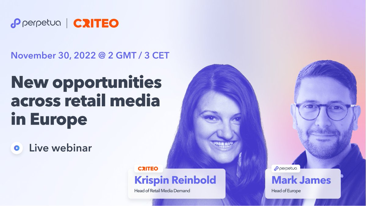 Join our Head of EU, Mark James, and Krispin Reinbold from @Criteo this Wednesday as they discuss the important role that #Criteo is playing in the European advertising space.

Register now ⤵️
bit.ly/3Uvu32i