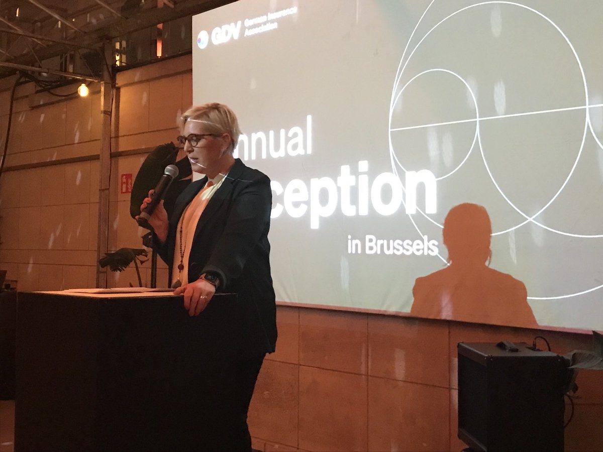 LPIassociation's tweet photo. Annual reception of the German Insurance Association in Brussels. Deputy Director General of GDV, Anja Käfer-Rohrbach, welcome the Brussels Insurance Community! https://t.co/VzMOOLLIBg