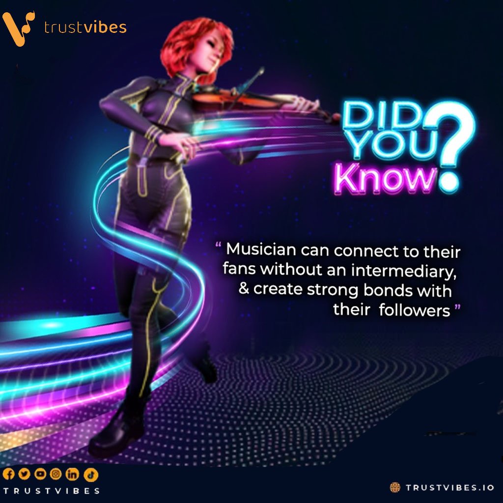 👉#DidYouKnow ? The most exclusive features for musicians, creators, and their audience can only be found in the #TrustVibes ecosystem. Everything needed in just one place, ready for you and your fans to reach financial freedom. $TRUST #SocialFi #Metaverse #NFT #Meta #BSC #ETH