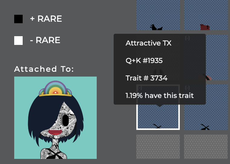 It's finally live!
The much requested feature of our community: the possibility of the ♛Queens+Kings♛ to which the trait belongs:
queenskings.hackatao.com/hack-the-royals
In addition, the Q+K ranking is now updated with the new math: 
queenskings.hackatao.com/ranking
Have fun!