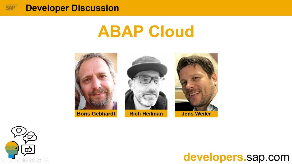 Rich Heilman (@richheilman) on Twitter photo LIVE in about 17 hours!!!>>>
What's #ABAP Cloud? Join the "Developer Discussion" on Tuesday, Nov 29th, 9:00AM CET, and get your questions answered by Boris Gebhardt and <a href="/ABAP4H/">Jens Weiler</a> (Jens Weiler).
youtube.com/watch?v=zcQsG_… LIVE in about 17 hours!!!>>>
What's #ABAP Cloud? Join the "Developer Discussion" on Tuesday, Nov 29th, 9:00AM CET, and get your questions answered by Boris Gebhardt and <a href="/ABAP4H/">Jens Weiler</a> (Jens Weiler).
youtube.com/watch?v=zcQsG_…