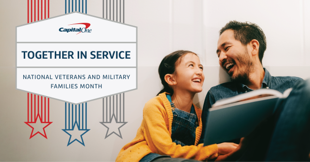 DMV_Recruiter's tweet photo. This National Veterans and Military Families Month, Capital One is partnering with United Through Reading to help service members bring bedtime stories to their children. Check out this article to learn more about our partnership! https://t.co/tgkFovkOib https://t.co/sPnWMRW5oh