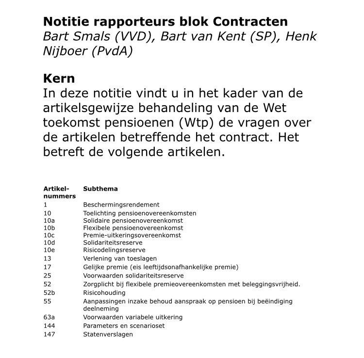 Voorbereiding artikelsgewijze behandeling Wet toekomst pensioen: Blok 1 Contracten tweedekamer.nl/downloads/docu… (28 november 2022)