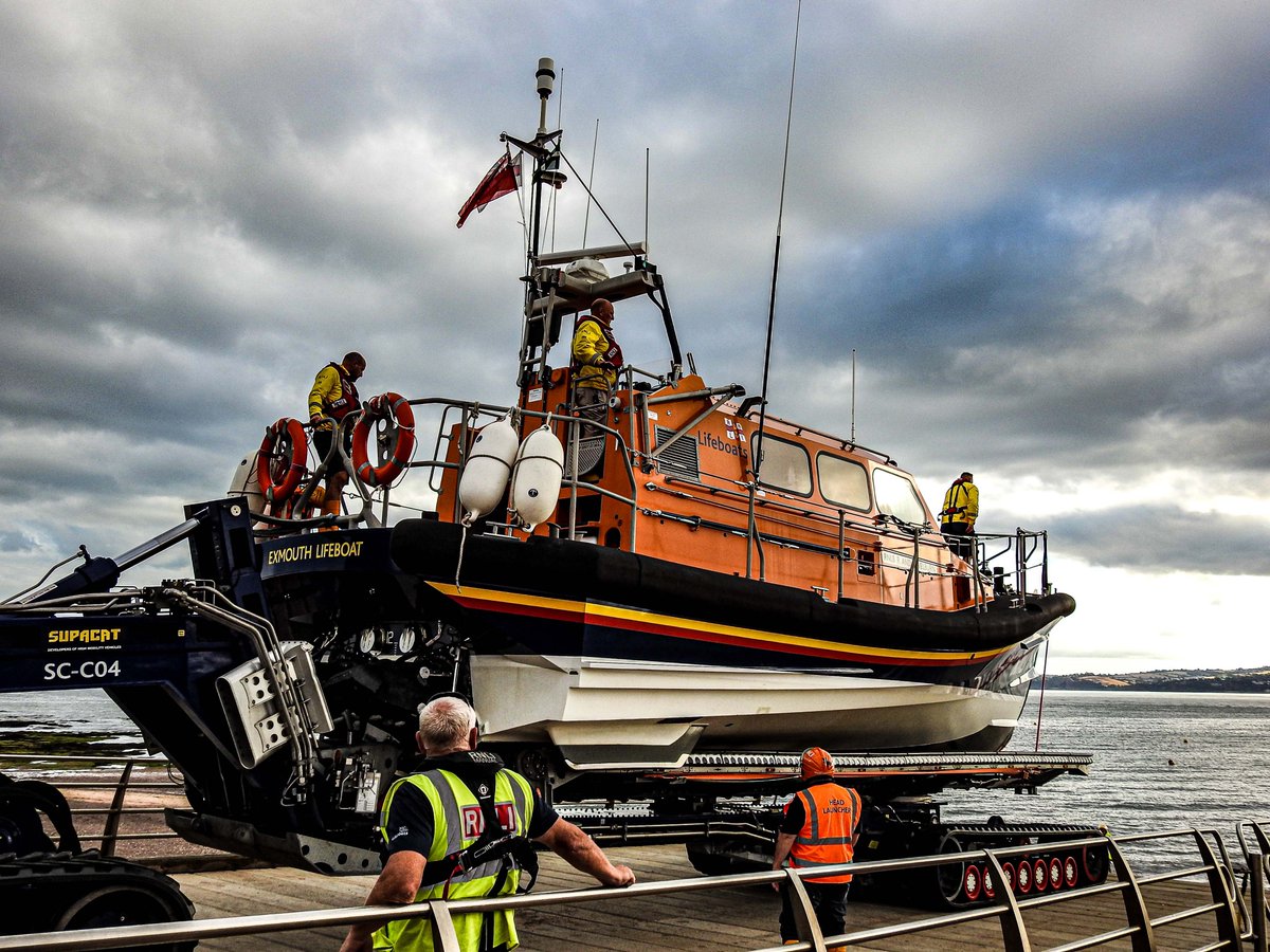 ExmouthRNLIFund's tweet photo. At about 6pm this evening our Exmouth RNLI volunteer crew will launch on exercise from Exmouth Lifeboat Station,followed by beach recovery.
Come down and watch us in action!
Exercise subject to crew & operational requirements. #RNLI #lifeboatexercise #lifeboat #exmouth https://t.co/cNsNK6o3Fa