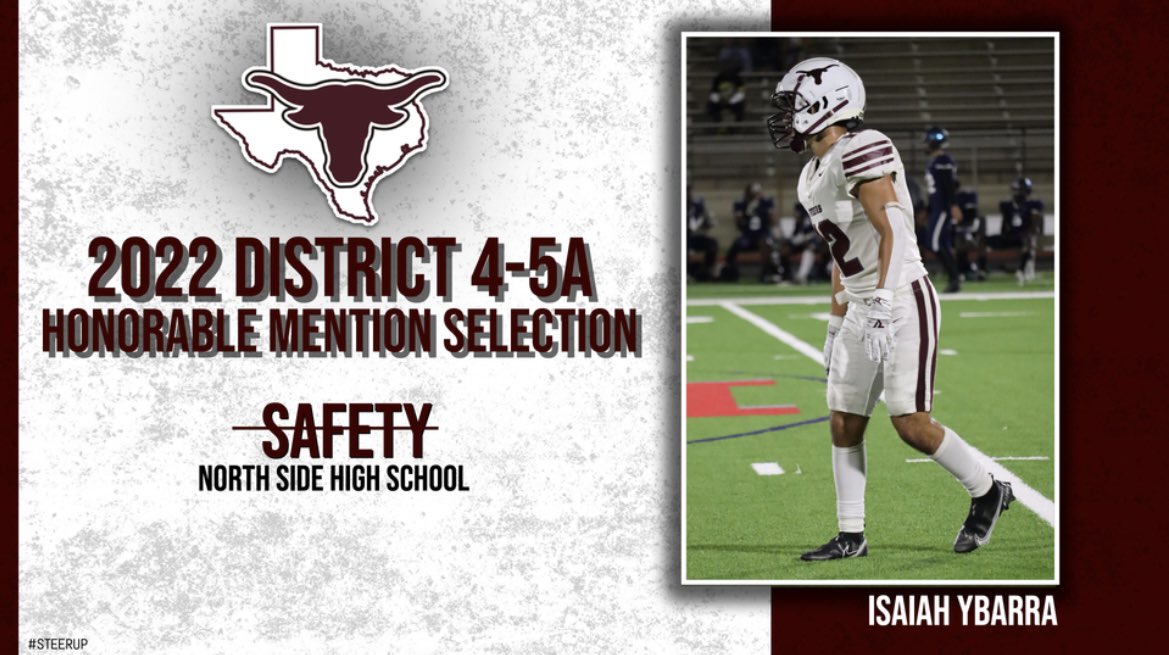 NSSteerFootball's tweet photo. Congratulations to our 2022 District 4-5A Honorable Mention Selections‼️
@Isaiah_Ybarra07 
Angel Tavera
Andrew Ponce
#SteersUp🤘🏽
📸 @yeseniaalexiss https://t.co/20mPg8E7Ql