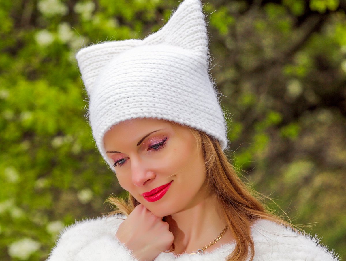 Excited to share the latest addition to my #etsy shop: Kitty hat hand knit beanie cat ears head warmer SuperTanya READY FOR SHIPMENT etsy.me/3gKoKxJ #handknitbeanie #handmadehat #handknittedhat #handcraftedhat #fashionhat #warmhat #cathat #kittyhat #cutehat