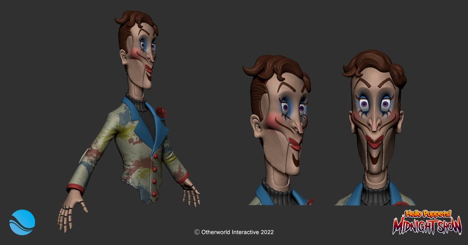 Nicholas Nack, Lord of the stage, and master artiste, ready to be admired... 🎨👨‍🎨 #IndieGameDev #indiegames #HorrorGames #HorrorFam