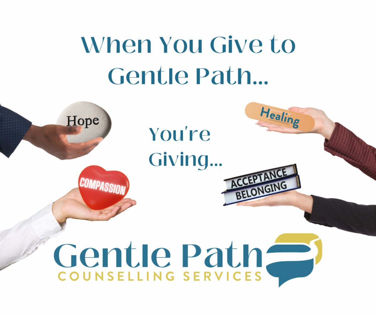 Financial gifts make a BIGGER impact for SMALL agencies like Gentle Path. Tomorrow is Giving Tuesday. We are asking for your help.
Make a REAL impact. START HERE: conta.cc/3OHYccY
.
.
#GivingTuesday #Community #SpeakUp #NoMoreStigma #MakeADifference #Counselling