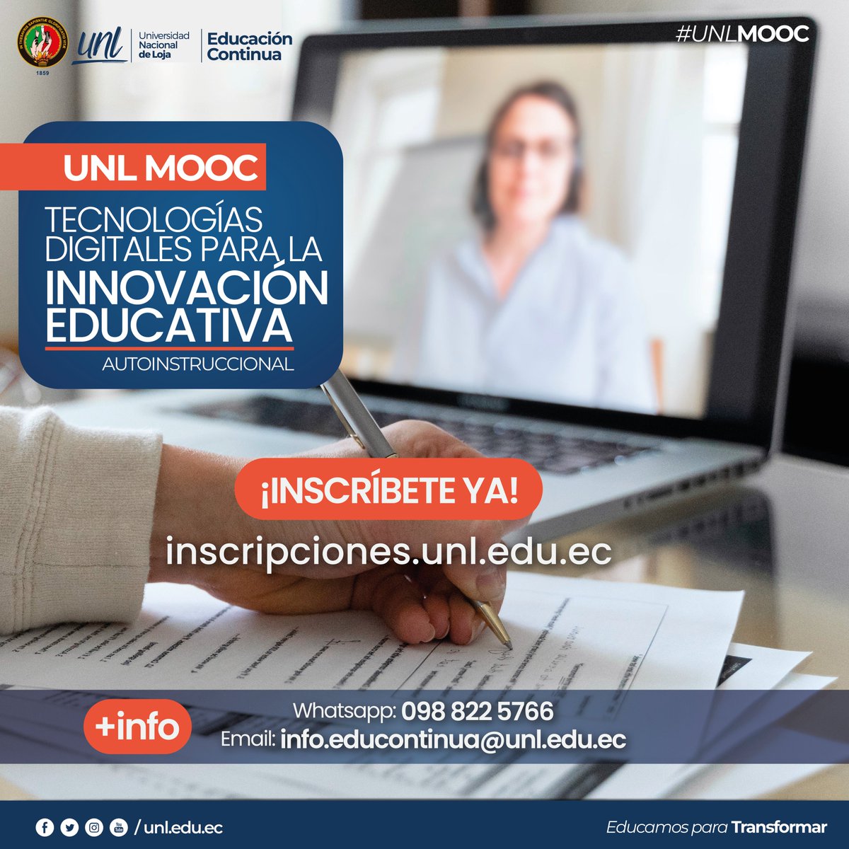 🧑‍🏫 Capacítate a tu ritmo con nuestro #UNLMOOC Tecnologías digitales para la Innovación Educativa

📌  Aprende a diseñar acciones formativas mediadas por herramientas tecnológicas que vinculen estrategias metodológicas activas.

📲 Info e inscripciones en: bit.ly/Innov_Educativa