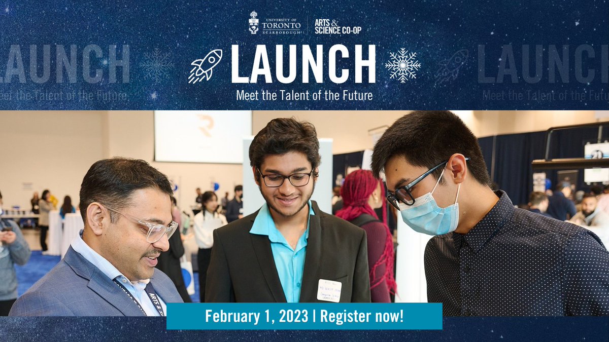 #Employers - save the date - Feb 1, 2023 - and attend Launch Winter. Meet the talent of the future and solve your #labour needs with some of the best and brightest!  

Learn more and register by Jan 16 at eventbrite.ca/e/launch-winte… 

#utsc #uoft #humanresources #recruiters #coopjobs