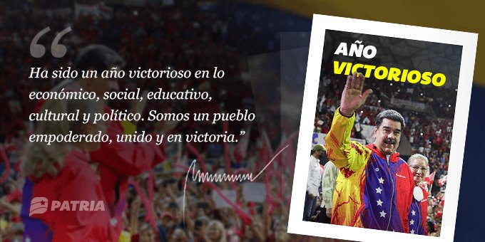 𝗕𝗼𝗻𝗼 𝗔ñ𝗼 𝗩𝗶𝗰𝘁𝗼𝗿𝗶𝗼𝘀𝗼
Inicia la entrega del Bono Año Victorioso enviado por nuestro Presidente <a href="/NicolasMaduro/">Nicolás Maduro</a> a través de la Plataforma Patria.

La entrega tendrá lugar en el transcurso de la semana y se realizará de manera directa y gradual.

#VenezuelaSinSanciones