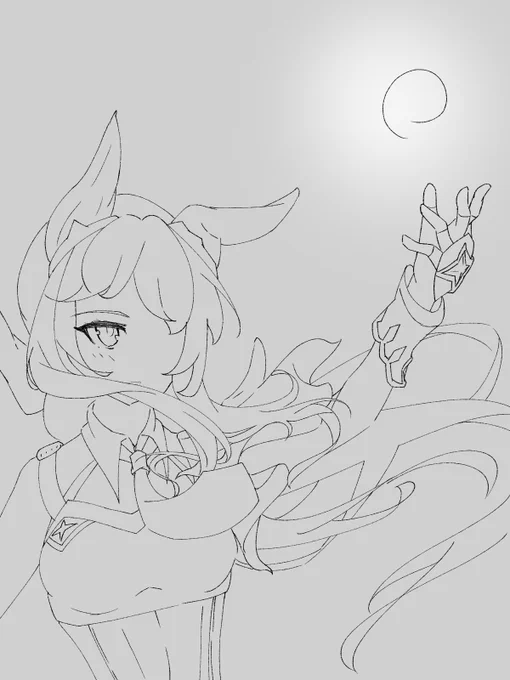 流石に1ヶ月描けなかったんで描いてますアピールでwipです 土曜日には完成させたい(願望) 
