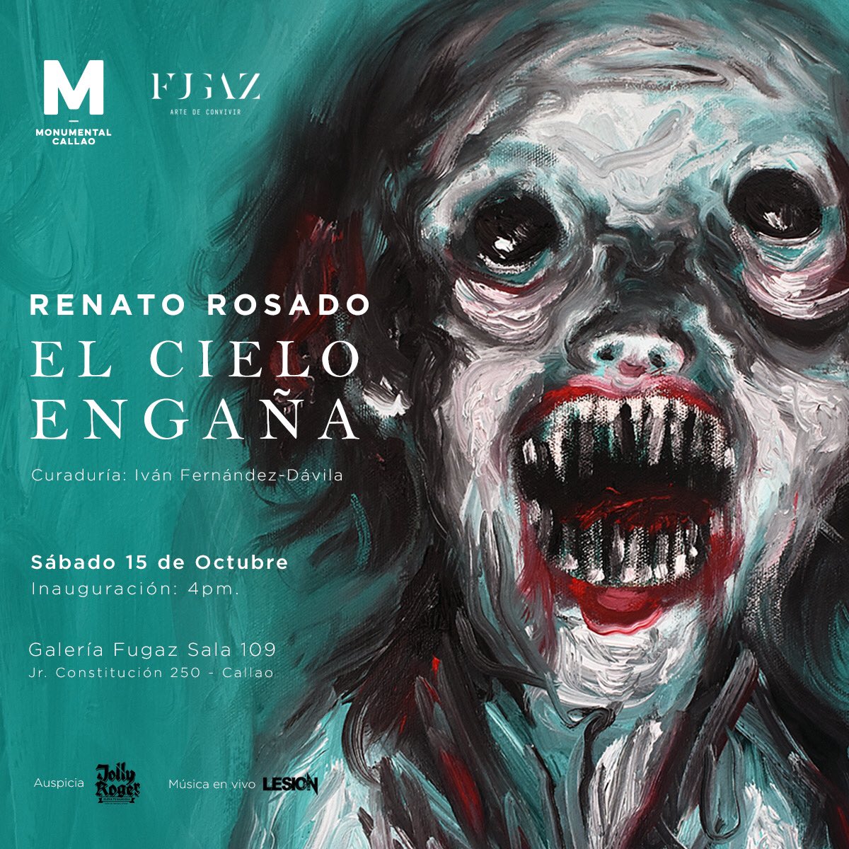 renatonomas's tweet photo. “El Cielo Engaña” es mi cuarta muestra individual y pueden visitarla durante todo el mes de diciembre en #MonumentalCallao de martes a domingo en el horario de 10 am. a 6pm. ¡Lleguen qué hay catálogos de regalo! #elcieloengaña #pinturaperuana #dark https://t.co/AHe8DaPZzg