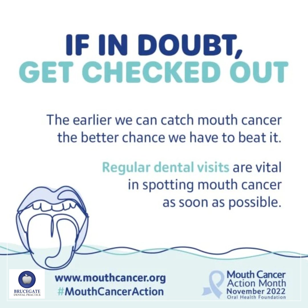 BrucegateDental's tweet photo. #MouthCancerAction #MouthAware #BerwickUponTweed #Dentist #BerwickDentist #Monday #MondayMotivation https://t.co/6QqHwaNJKe