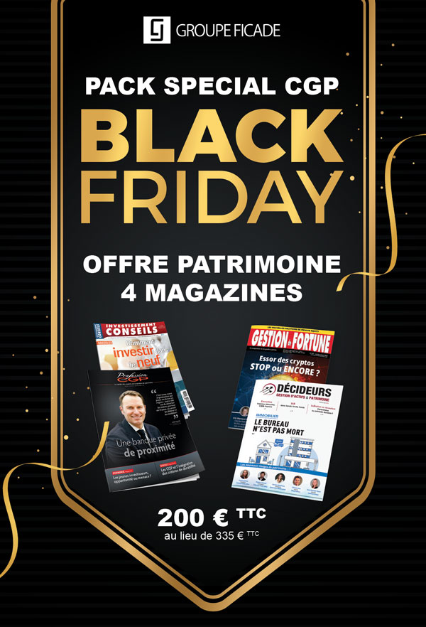📢Pack #CGP #BlackFriday : -40% pour un abonnement d'un an aux magazines Gestion de Fortune, Profession CGP, Investissement Conseils, Décideurs Gestion d'actifs &amp; Patrimoine.
➡️4 magazines à 200 € au lieu de 335 € 
👉Commander : lnkd.in/eeQXrN8Q
#Patrimoine #GroupeFicade