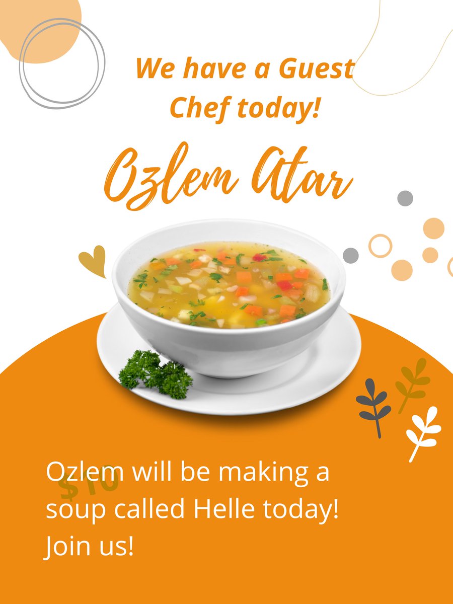 We have a guest chef today! Join us for soup. #queensu #ygk