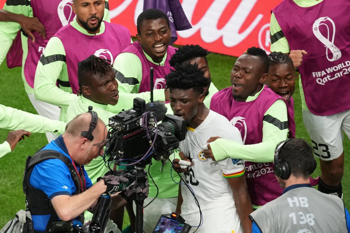 JacobsBen's tweet photo. A pulsating game and a stunning win for Ghana. Mohammed Kudus with a brace and a goal from Mohammed Salisu, who was immense in his own box, too. The lowest-ranked side at the World Cup making waves.🇬🇭 https://t.co/8v4GmVJbni