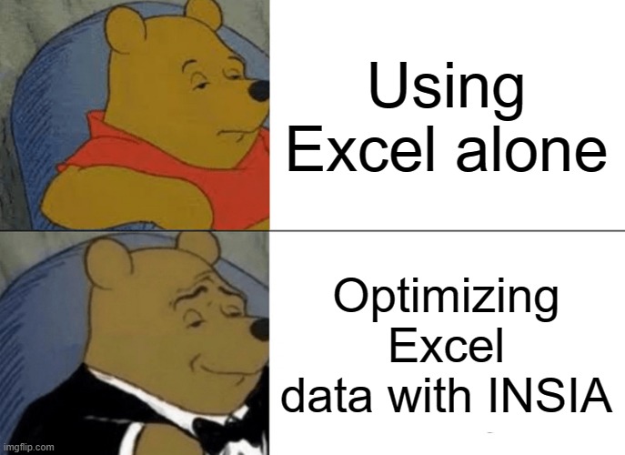 Forty4hz's tweet photo. Integrate your Excel data with INSIA to optimize your business strategy! 

Work smarter, not harder! Don't waste countless hours trying to make sense of another spreadsheet. 

Try INSIA!

#INSIA #memes #humor #funny #excel https://t.co/ClVMvvntTh