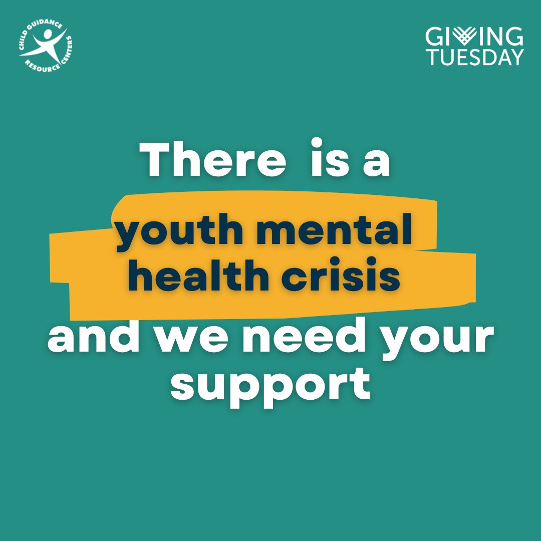 After #BlackFriday and #CyberMonday, it’s time to give back. #GivingTuesday is TOMORROW. Won’t you join us in combatting the youth #mentalhealth crisis? 

cgrc.networkforgood.com/projects/17298…

#MeetTheDemand