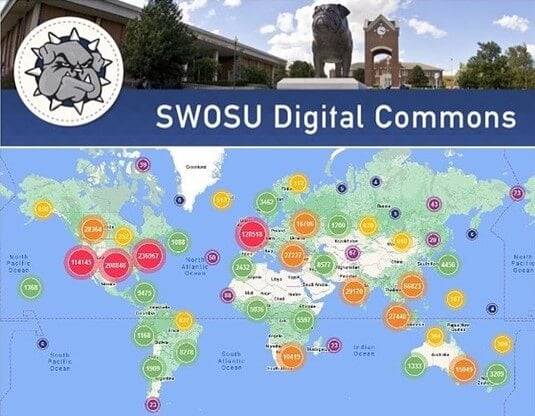 swosu's tweet photo. Big news from the Al Harris Library: the SWOSU Digital Commons surpassed 1 million downloads this month. They accomplished this in only six and a half years. Read more about this milestone: https://t.co/SXDAqlNcph #SWOSU https://t.co/q5cy2lFaAS