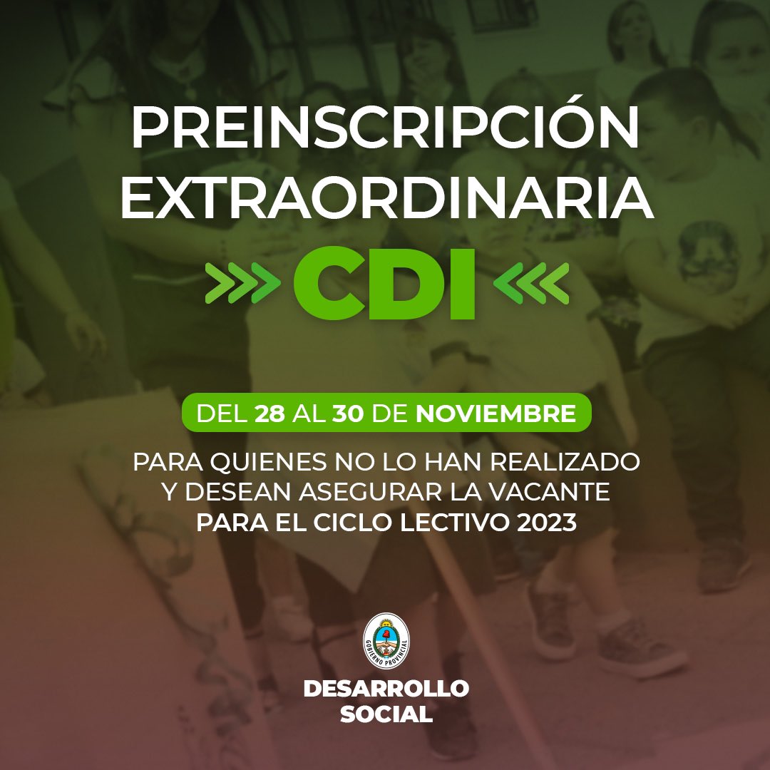desarrolloctes's tweet photo. Preinscripción extraordinaria para los Centros de Desarrollo Infantil 👇🏼 https://t.co/Yv1LHPdZDk