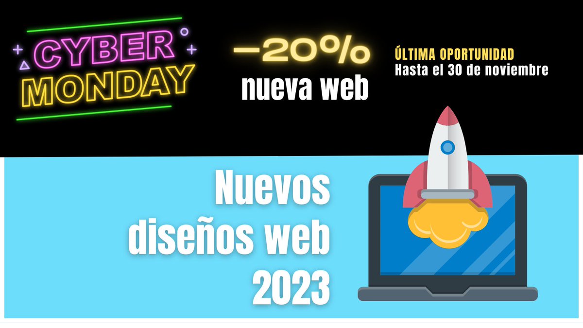 CosmoTwitero's tweet photo. #CyberMonday2022 de #Cosmomedia 💙¡Tu nueva web, con -20% de descuento!💙 Y te regalamos acceso al Plan de Digitalización para Pymes y Autónomos durante todo un año. [Sólo solicitudes hasta el 30/11] 🔗https://t.co/L5glR4PX43 👈 https://t.co/C7QvMRbKaf