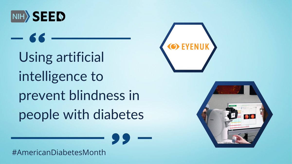 Read this story to learn how NIH-funded @EyenukInc uses #AI to prevent blindness in people with diabetes. #SBIR #NationalDiabetesMonth ow.ly/ylwW50LGst4 @CALifeSciences @BiocomCA @NatEyeInstitute