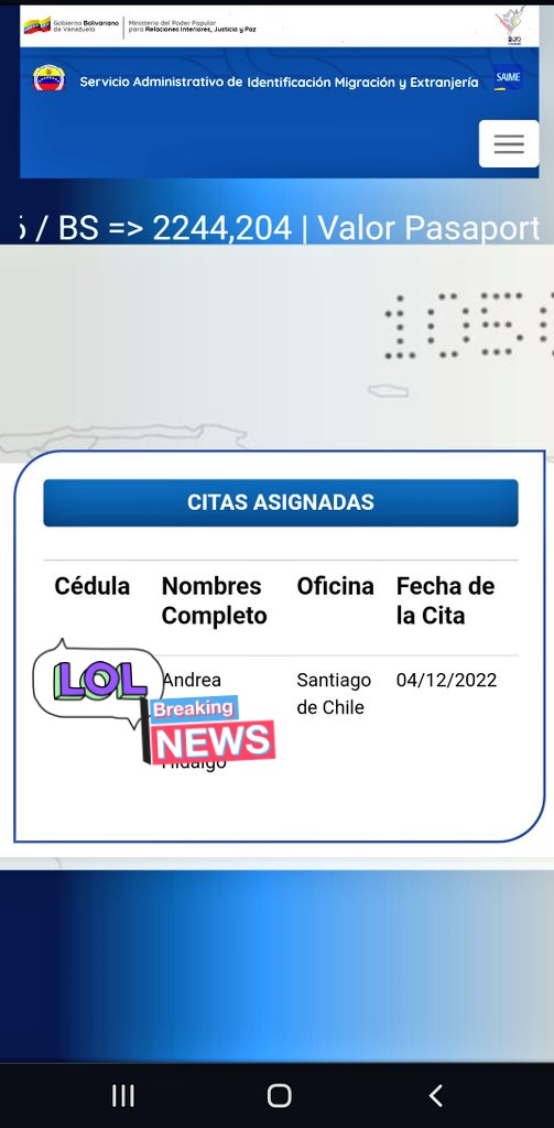 AndreaRebe's tweet photo. La tristeza activada, el viernes emocionada porque después de 1año y 4meses me asignaron la cita del pasaporte y ahora no sale 😓🙃🤐@VenezuelaSaime @EmbaVEChile seguiremos esperando https://t.co/wmIKozEuwb